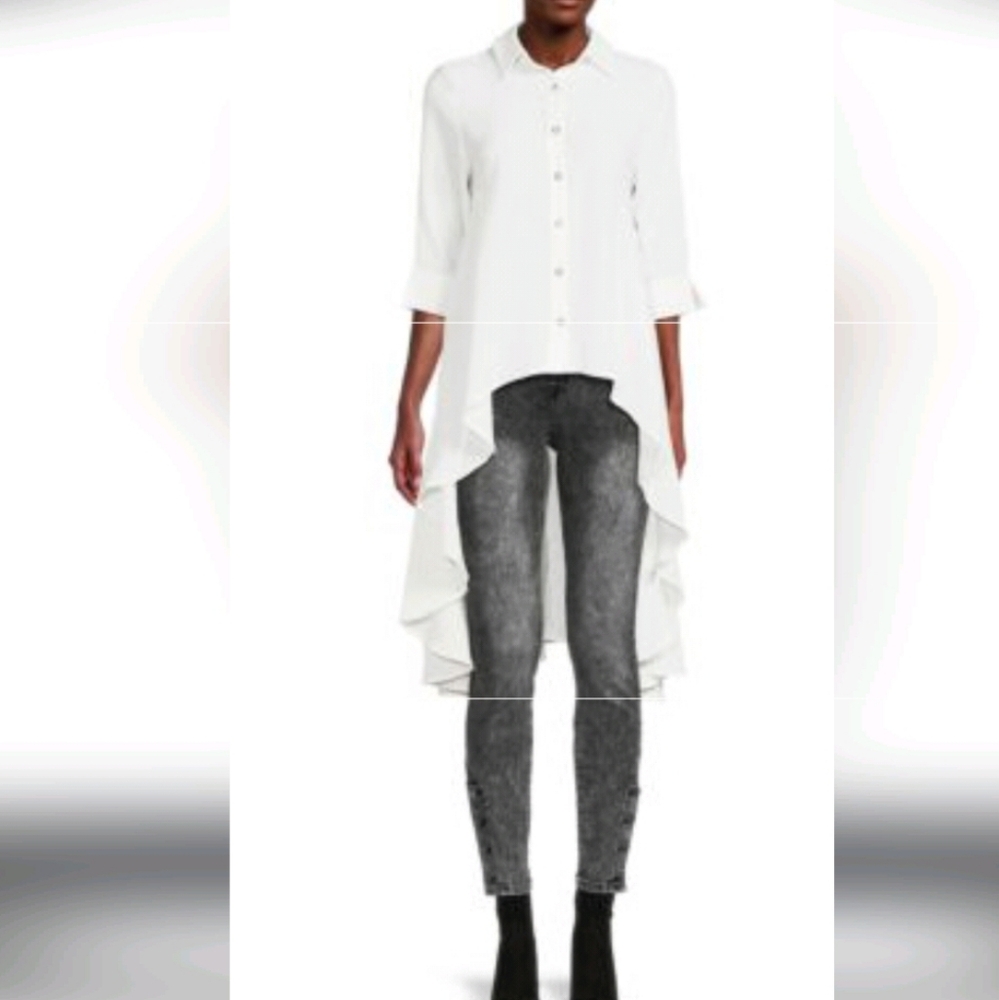 PATRIZIA LUCA MILANO High/ Low Hem Shirtdress.